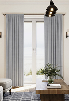 Luxe Velvet (Blackout) Pencil Pleat, Silver Grey - Ready Made Curtains